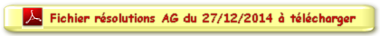 Résolution Assemblée Générale du 27/12/2014
