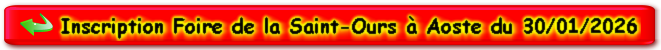 Inscription foire de la Saint-Ours à Aoste (Italie) du 30/01/2026